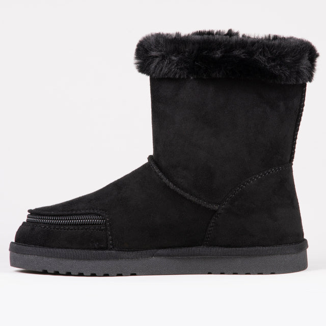 BILLY Cozy Boots: Bred vinterstøvle med lynlås - Ideel til brede fødder og skinner - Seniorpleje - lynlåssko - BILLY - BW22304-250-CAMEL37 - CAMEL -37 -
