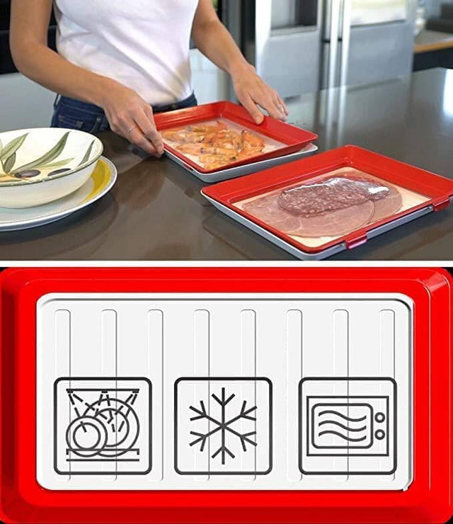 CLEVER TRAY - Smart bakke med genanvendelig folie. Mikroovn & Frostsikker ❄️ - Seniorpleje - Seniorpleje - SPLHOU-01 - - -