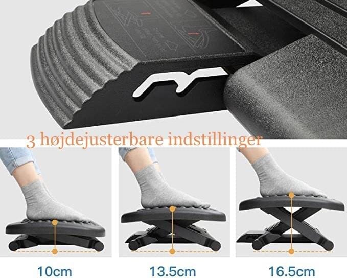 Ergonomisk fodstøtte med massagerulle -med let justerbare vinkler. 44 x 33 cm - Seniorpleje - Fodstøtte - Seniorpleje - HUANAMZ-03 - - -