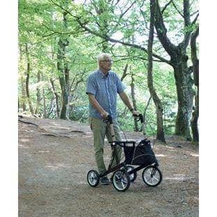 “EXPLORER” udendørsrollator - super til terræn, støddæmpende. OFFROAD - Seniorpleje - Udendørs rollatorer - Rehasense - RHS-ERBOM550 - Medium -Brun -