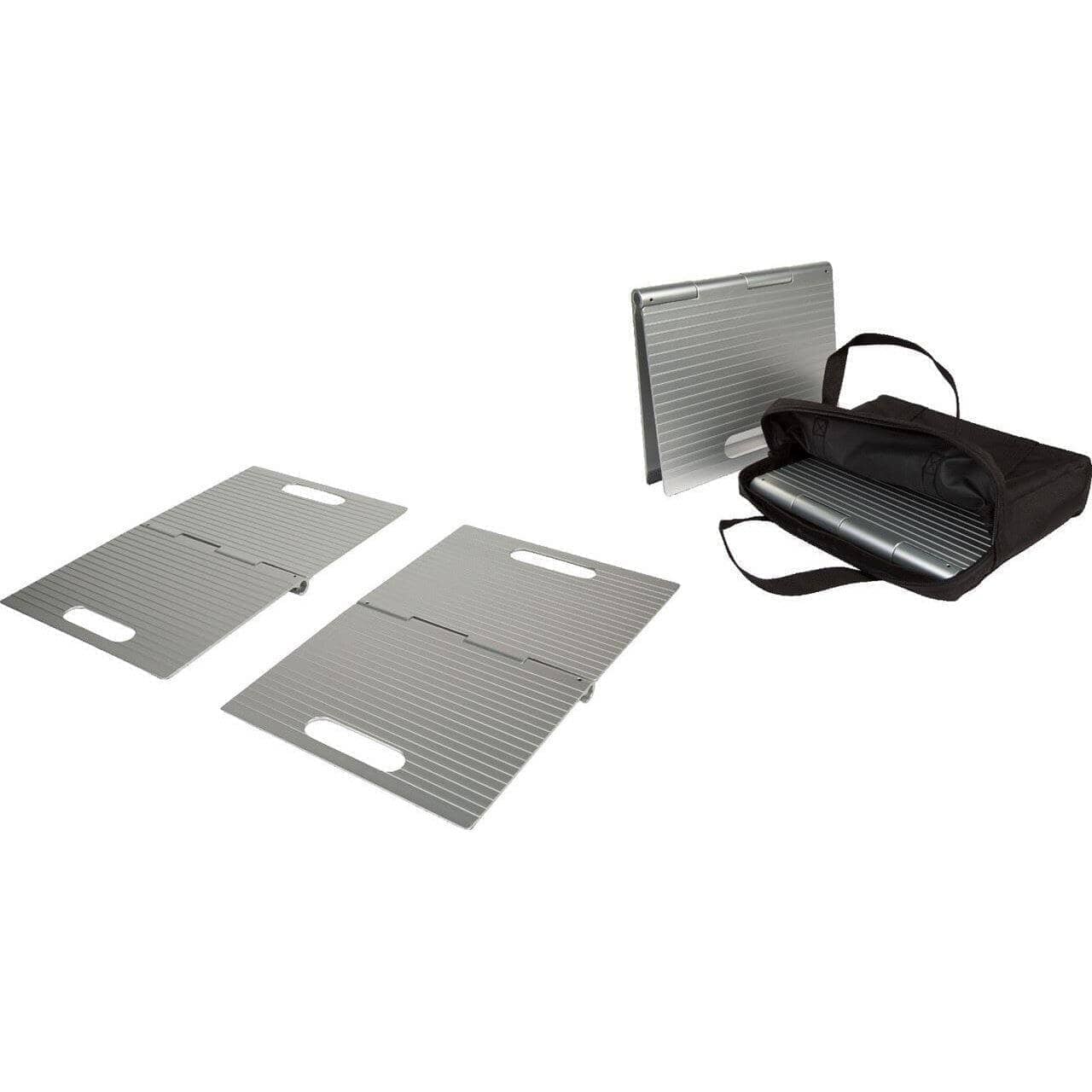 Foldbar Dørtrinsrampe, sæt. Super let aluminium, (2 x25 cm). Køb dem her! - Seniorpleje - Dørtrinsramper - Mobilex - MBX-DS4025 - - -