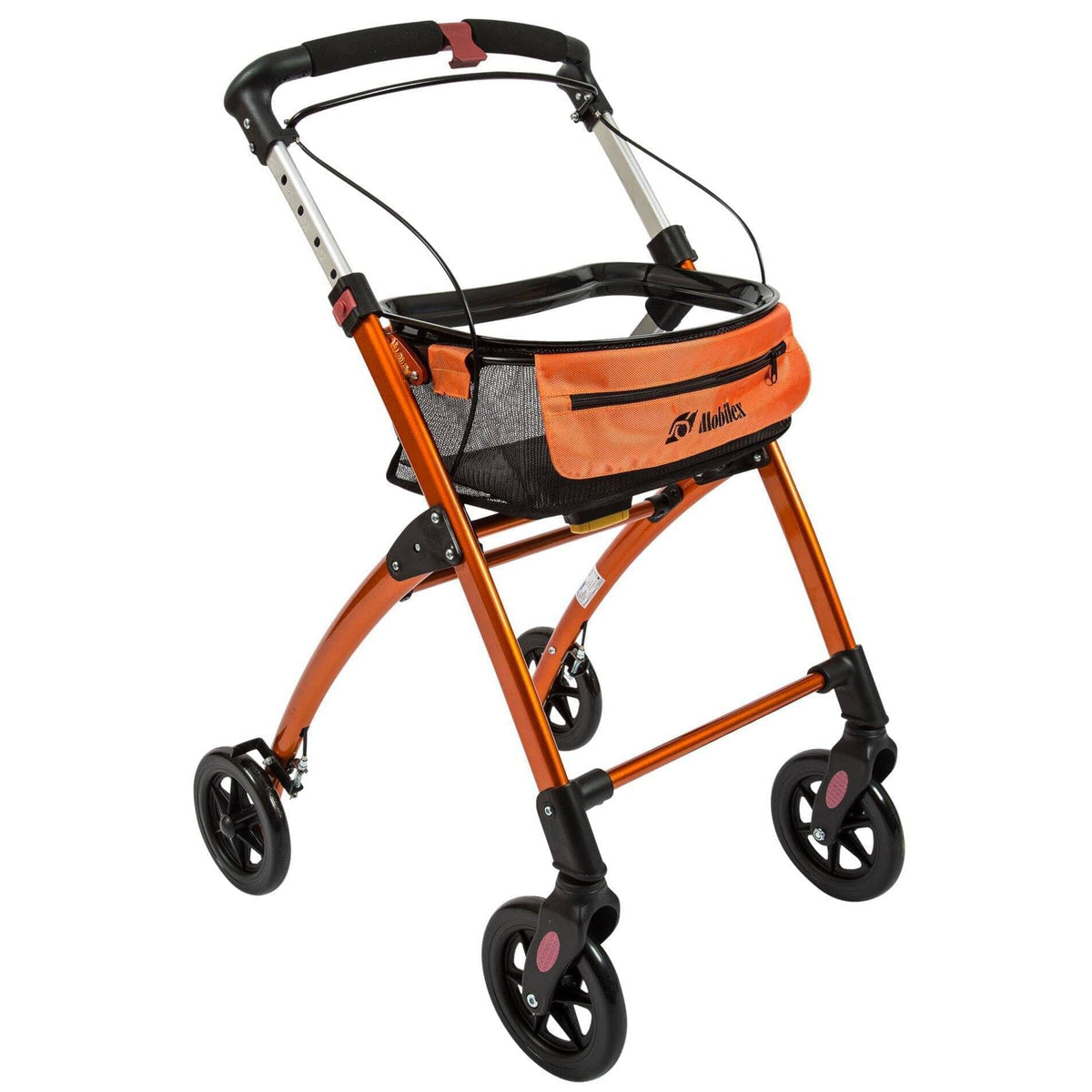“JAGUAR” Indendørs rollator - Smart og let at håndtere. Se vores 3 varianter - Seniorpleje - Indendørs rollatorer - Mobilex - MBX-312410 - Orange - -