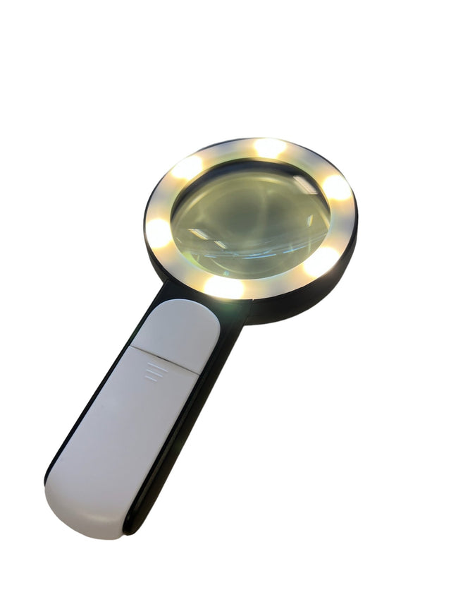 Luksus forstørrelsesglas x 30 med 18 LED-lys. 3 lys-kombinationer. Hvid eller rosegold - Seniorpleje - Forstørrelsesglas - Seniorpleje - SPL-Geh02 - Rose Gold - -