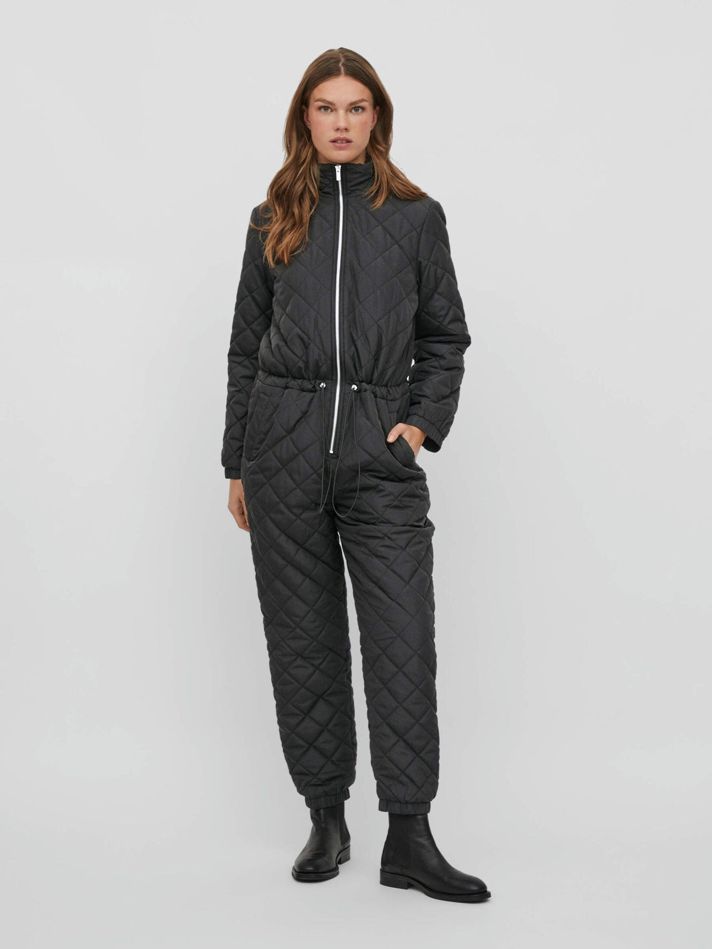 LUKSUS heldragt - Quiltet Flyverdragt med Fleece Indvendig. Sort. Få antal! - Seniorpleje - heldragt - Seniorpleje - SPL-Sha01 - 42 (lille) - -
