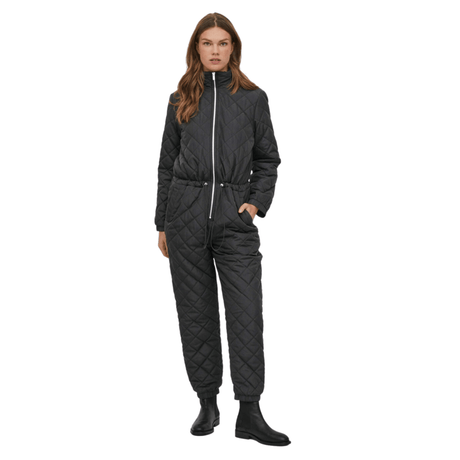 LUKSUS heldragt - Quiltet Flyverdragt med Fleece Indvendig. Sort. Få antal! - Seniorpleje - heldragt - Seniorpleje - SPL-Sha01 - 42 (lille) - -