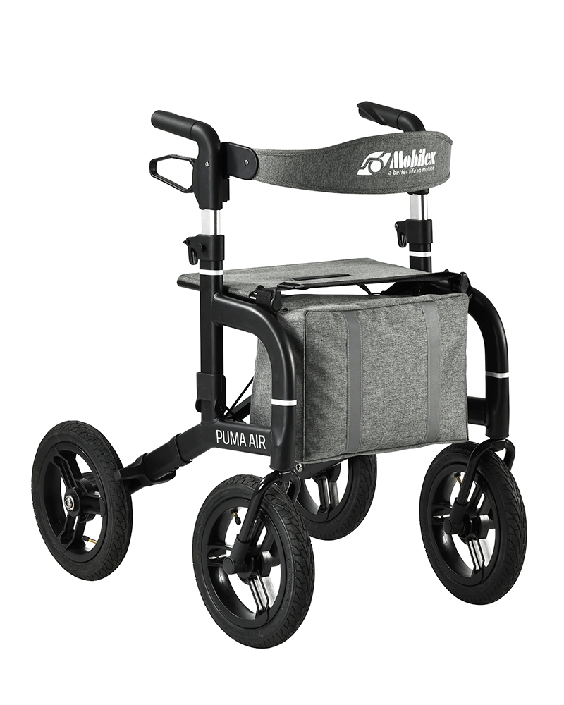 NYHED! Puma Air Rollator - Solid & smart off-road rollator med stabilitet og komfort. 9,8 kg - Seniorpleje - Udendørs rollatorer - Seniorpleje - MBX-312501 - - -