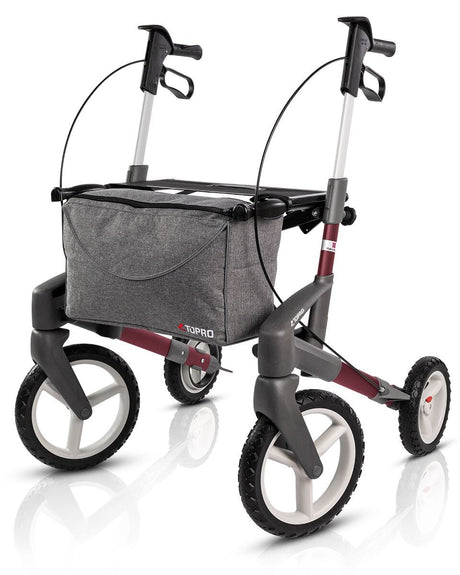 "Olympos OFFROAD" udendørsrollator - Terrængående, let, foldbar & stabil. 8,6 kg! - Seniorpleje - Udendørs rollatorer - Seniorpleje - TOPR-121260 - RØD - (MEDIUM 55 CM) - -