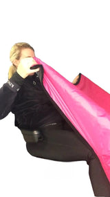Overtræk til ben med indvendig fleece - til kørestolsbruger. Onesize. 2 farver. - Seniorpleje - Regntøj til ben - Orgaterm - OGT-226954 - PINK/GRÅ - -