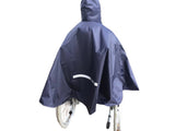 Poncho/regnslag til kørestolsbruger (standard) - fås i 4 farver - Seniorpleje - Beklædning - Orgaterm - OGT-207603 - SMALL/MEDIUM/SIZE 3 -Navy/mørkeblå -