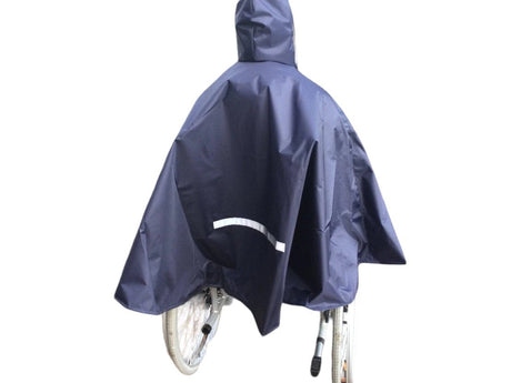 Poncho/regnslag til kørestolsbruger (standard) - fås i 4 farver - Seniorpleje - Beklædning - Orgaterm - OGT-207603 - SMALL/MEDIUM/SIZE 3 -Navy/mørkeblå -