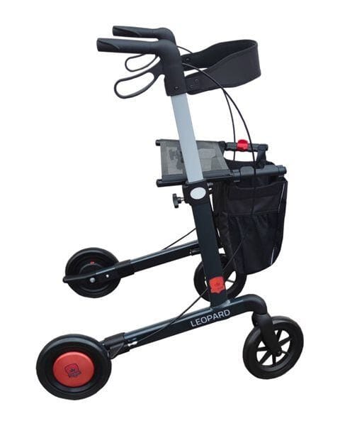 “ROLLO-GUARD LEOPARD”. Letvægtsrollator med unikt bremsesystem - max sikkerhed - Seniorpleje - Udendørs rollatorer - Mobilex - MBX-312U33 - Large (sædehøjde 62cm) - -