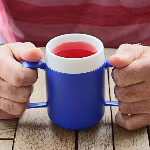 Senior- Ergonomisk termo drikkekop med 2 håndtag - 180 ml. 3 farver - Seniorpleje - Seniorpleje - SPLORN-01 - Blå - -