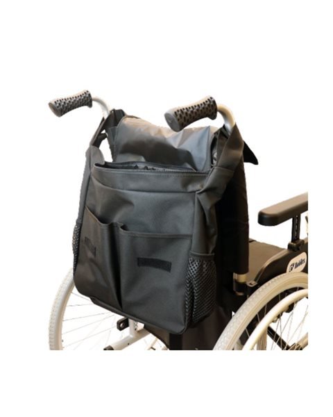 Sort kørestolstaske 35x31x12 cm - Praktisk og klassisk skuldertaske til din kørestol - Seniorpleje - Kørestolstaske - Mobilex - MBX-279052 - - -