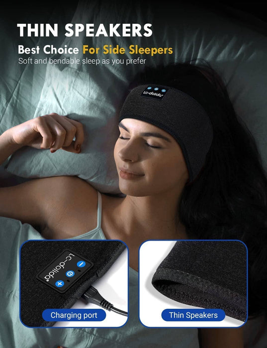Sov godt - Elastisk hovedbånd med Bluetooth, høretelefoner & mikrofon. 5.0. - Seniorpleje - Hovedpude - Seniorpleje - SPLSZH-01 - - -