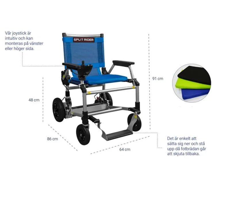 "SplitRider" - Delbar elektrisk kørestol - Nem & Handy. Kan deles i 2 dele. Foldbar - Seniorpleje - El-kørestol - Hjälpmedelsteknik - KEEP-68003 - - -