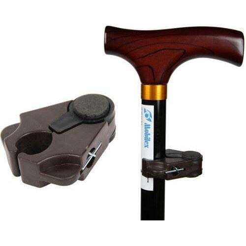 Stokke-clip, sort. Universal og let at montere. Køb den her! - Seniorpleje - Tilbehør til stokke - Mobilex - MBX-315102 - - -