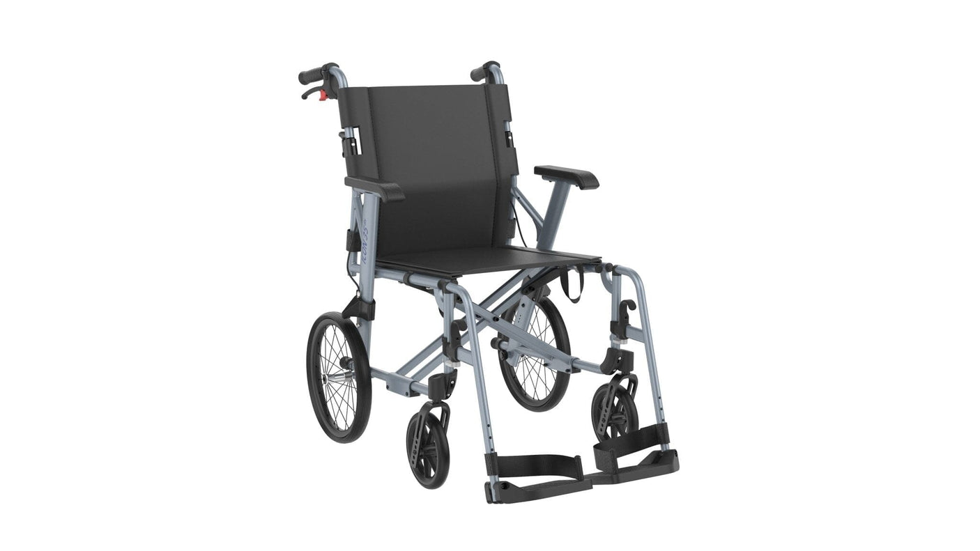 “TRAVEL-LIGHT” ICON35 letvægts rejse-kørestol (8,2 kg). Foldbar & fylder minimalt. - Seniorpleje - Rehasense - RHS-RWB35D4IB0 - 45 cm - -