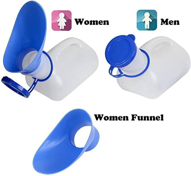 Urinkolbe 1000ml - Unisex, transportabel med håndtag og vandtæt låg. Camping. - Seniorpleje - Urinaler - Seniorpleje - SPL-FON01 - - -