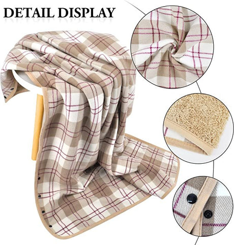 Varm indendørs hygge poncho - One size. Blød & lækker fleece med knapper. - Seniorpleje - Poncho - Seniorpleje - SPL-SHEP-01 - - -