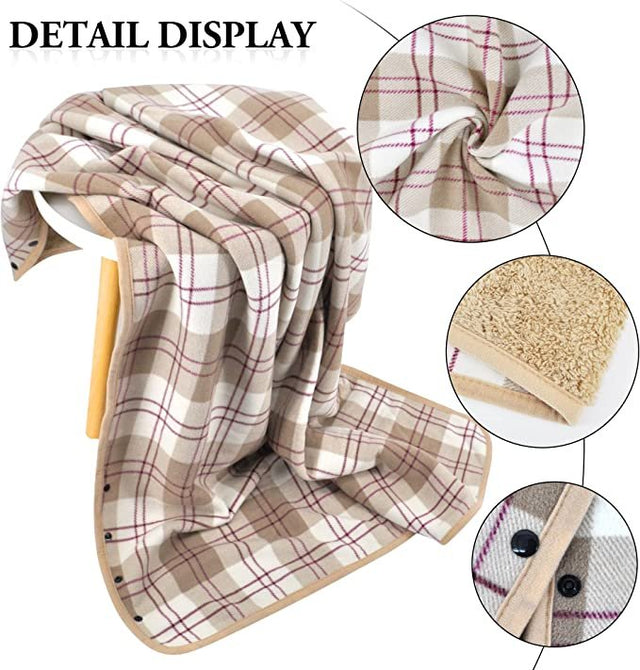Varm indendørs hygge poncho - One size. Blød & lækker fleece med knapper. - Seniorpleje - Poncho - Seniorpleje - SPL-SHEP-01 - - -