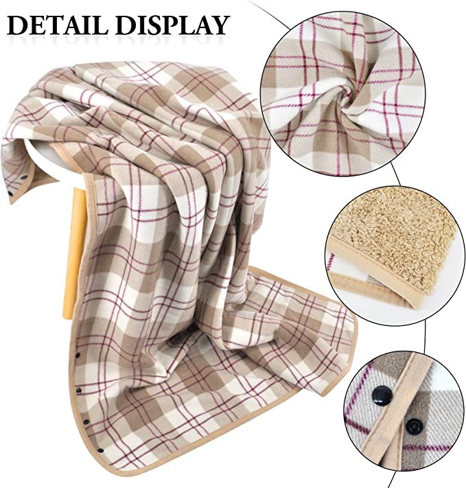 Varm indendørs hygge poncho - One size. Blød & lækker fleece med knapper. - Seniorpleje - Poncho - Seniorpleje - SPL-SHEP-01 - - -