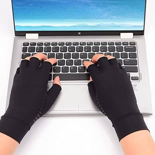 perle Rodet Omsorg Varmende handsker med kompression & kobber - Unisex med grip. 2 modell
