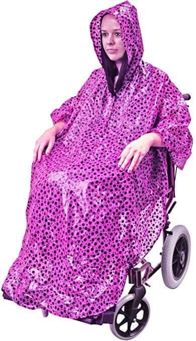 VILD Poncho I LILLA med polkadots - smart regnslag til kørestol. Onesize - Seniorpleje - Seniorpleje - AIDA-VA127CP - - -