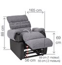 "XXL COCOON" Læne/hvilestol. Sædebredde 65 cm. Beriatrisk. Hæve/sænke funktion - Seniorpleje - seniorstol - Seniorpleje - INNO-XXLTAUPE/LysbrunPU-3 - Grå tekstil - sort kant/ramme (PU) - -